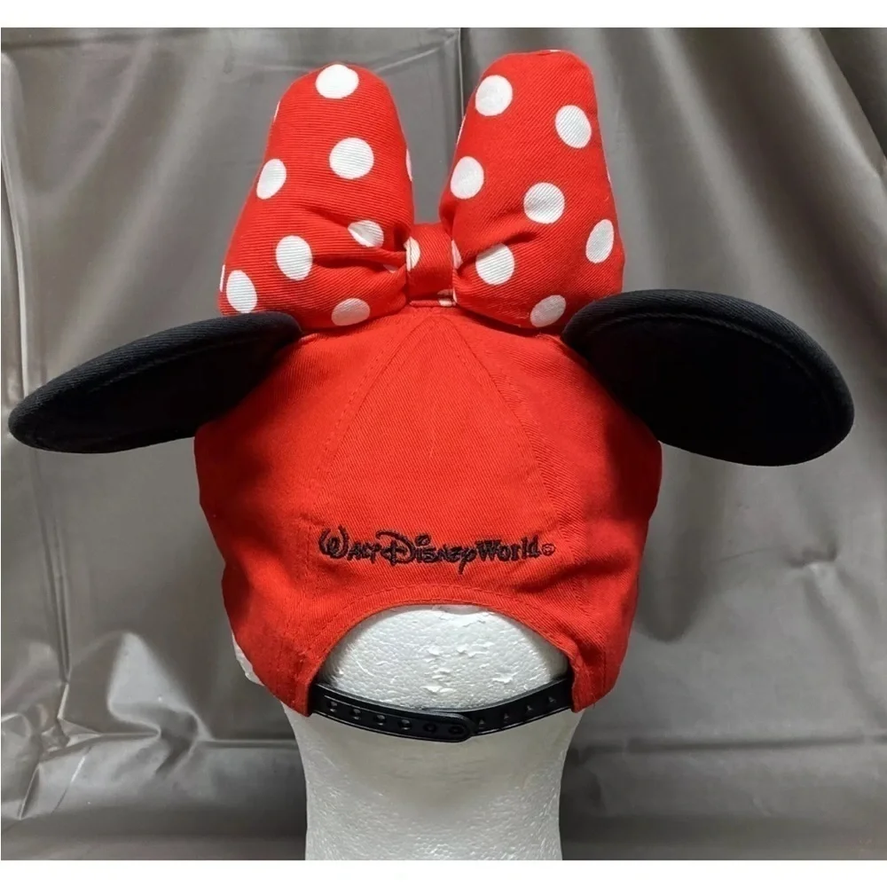 Walt Disney World Red Polka Dot Minnie Mouse Ears Snapback Baseball Hat Youth
